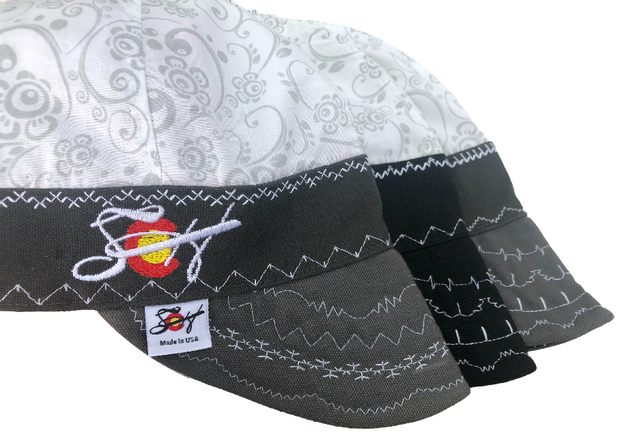 3Pk. Ghost Paisley & Some Slaps! Size 7 1/4 Embroidered Hybrid Welding Cap