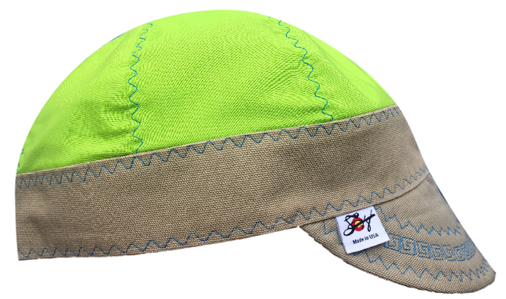 Lime Green Hybrid Welding Cap Size 7 1/2-7 3/4