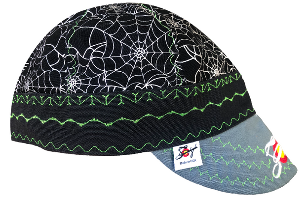 Embroidered Spiderweb Size 7 1/2 hybrid Welding Cap