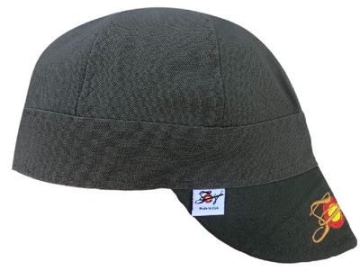 Military Green Size 7 3/8 Prewashed Canvas Embroidered Welders Cap