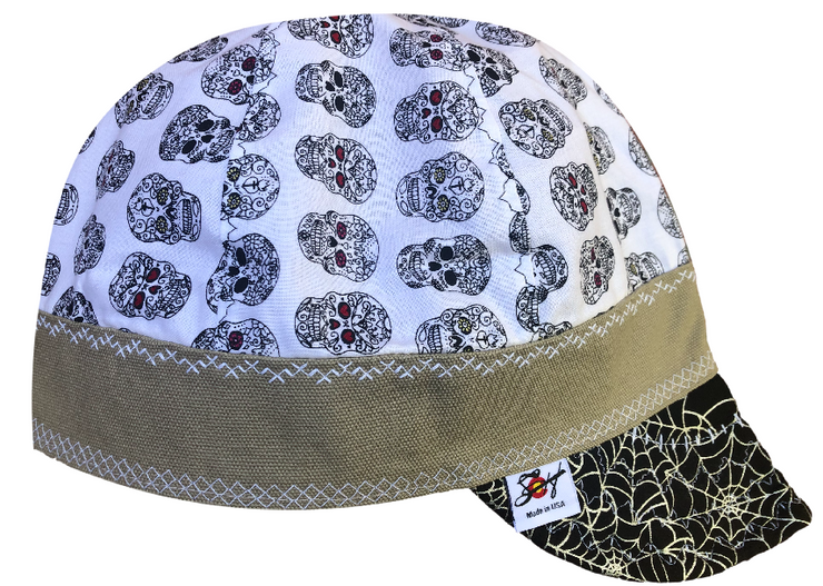 Skulls/Spiderweb Size 7 1/2 Hybrid Welding Cap