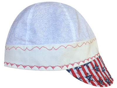 White Pipeliner USA Tone on Tone Hybrid Welding Cap