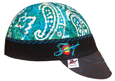 🔥  Oceans Blue Hybrid Embroidered Welding Cap 7 1/4