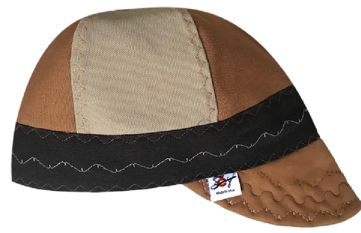 Triple Play Leather Bill Canvas Size 7 1/2 Prewashed Welding Cap