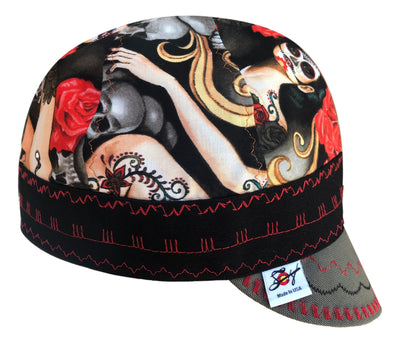 Day of the Dead Pinup Size 7 1/8 Hybrid Welders Cap