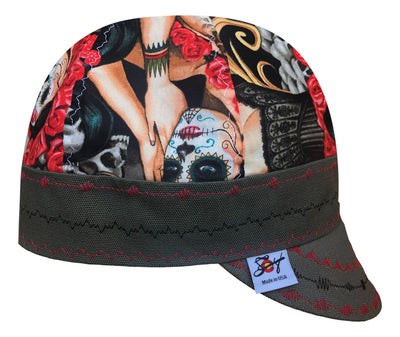 Day of the Dead Pinup Size 7 5/8 Hybrid Welders Cap