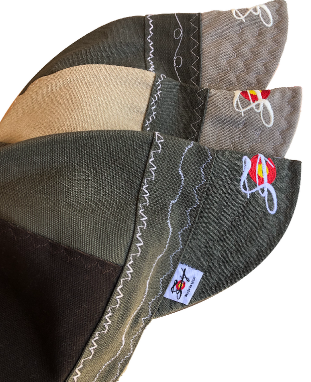 Mixed Panel 3 PK. Size 7 3/8 Prewashed Canvas Embroidered Welders Caps
