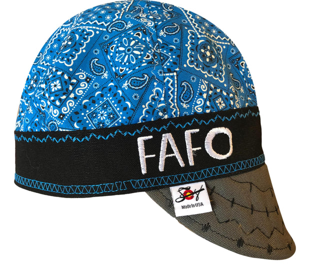 🔥 Blue Paisley Hybrid Welders Cap