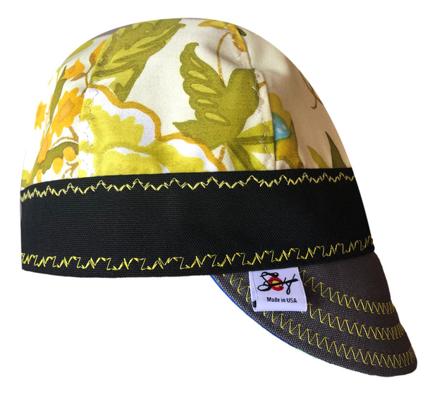Yellow/Green Circa 1970 Canvas Welders Cap