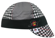Mixed Panel Black Checkered Steel Embroidered Logo Hybrid Welders Cap