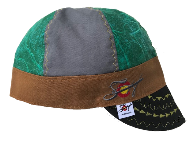 ✳️ Green Marbled ✳️ Mixed Panel Hybrid Welding Cap Choose your band Color