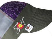 Purple Vines 🍇 Mixed Panel Size 7 Embroidered Hybrid Welding Cap
