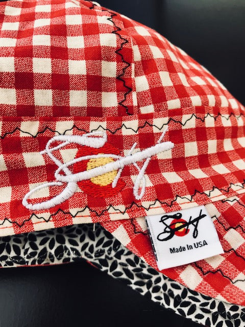 ↪️  Red Checkered ↩️  SoCo Logo Embroidered Cotton Welders Cap