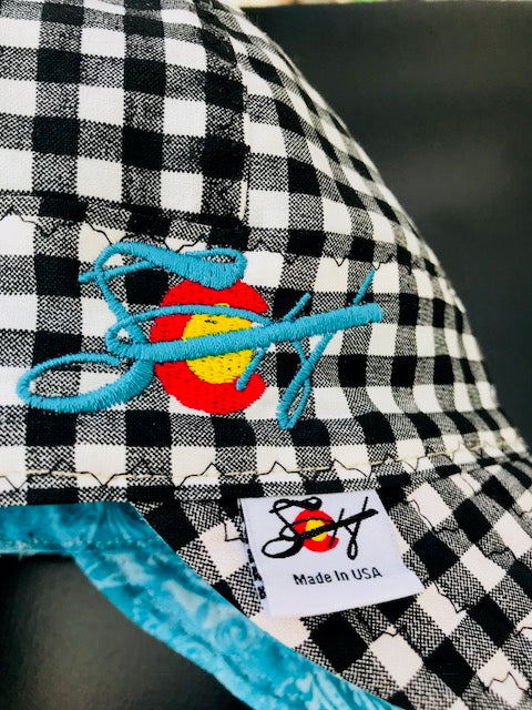 ⌘ Black Checkered ⌘ SoCo Logo Embroidered Cotton Welders Cap