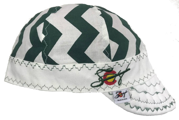 Kelly Green Chevron Size 7 1/2 Hybrid Welding Cap